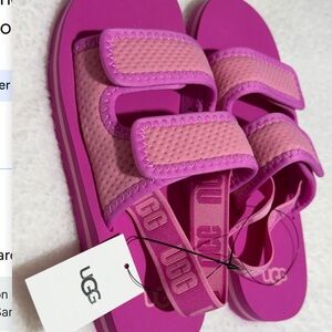 UGG Kids' Bright Pink Double-Strap Sandals